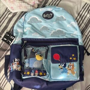 Uniqlo Blue and Navy Backpack with Cartoon Design